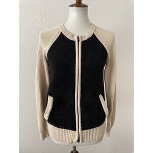 Madewell Cardigan Sweater Colorblock Stretch Knit FLAW
